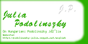 julia podolinszky business card